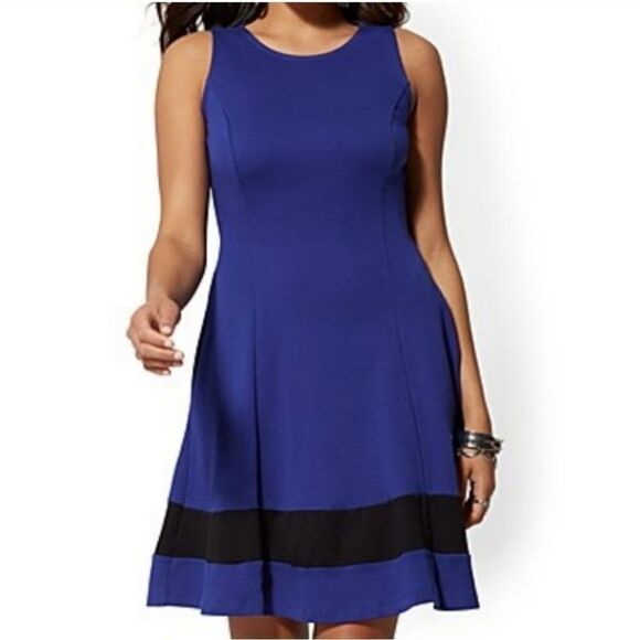 New York & Company Dresses & Skirts - NWT Grand Sapphire Color Block Fit and Flare D…